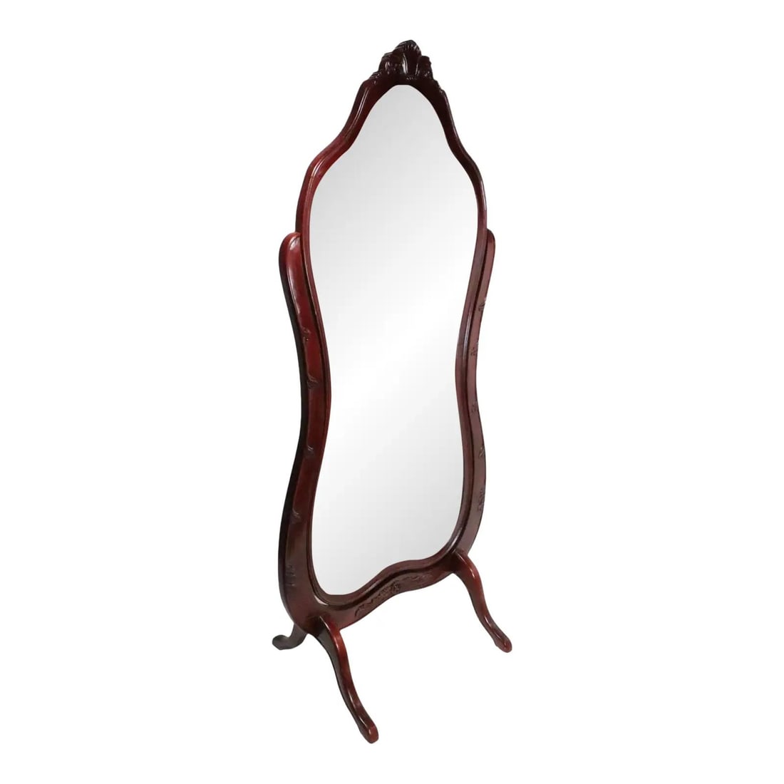 Victorian Cheval Mirror 19th Century Solid Wood Adjustable Frame (1 of 10)