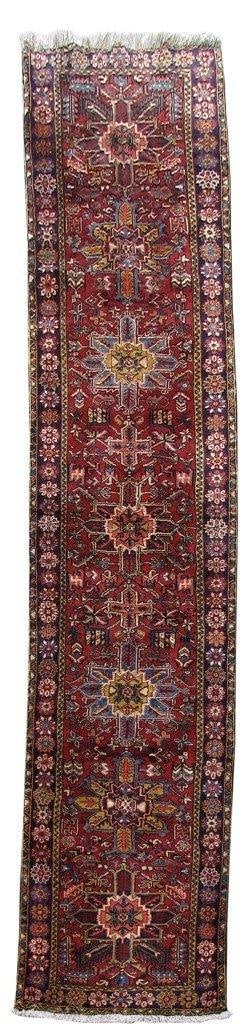 Brick Red Handmade Persian Heriz Area Runner Rug 3.7 x 14.11 (1 of 6)