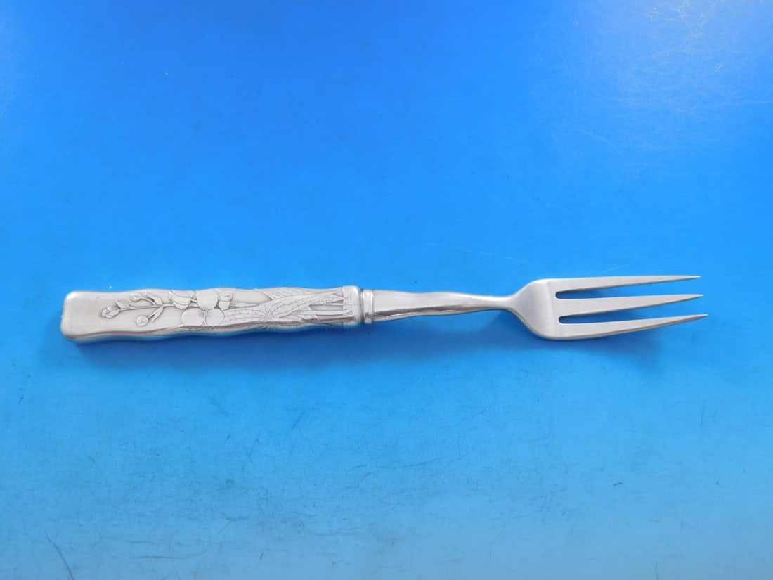 Tiffany & Co. Sterling Silver 7" Lap Over Acid Etched Fruit Fork (1 of 5)
