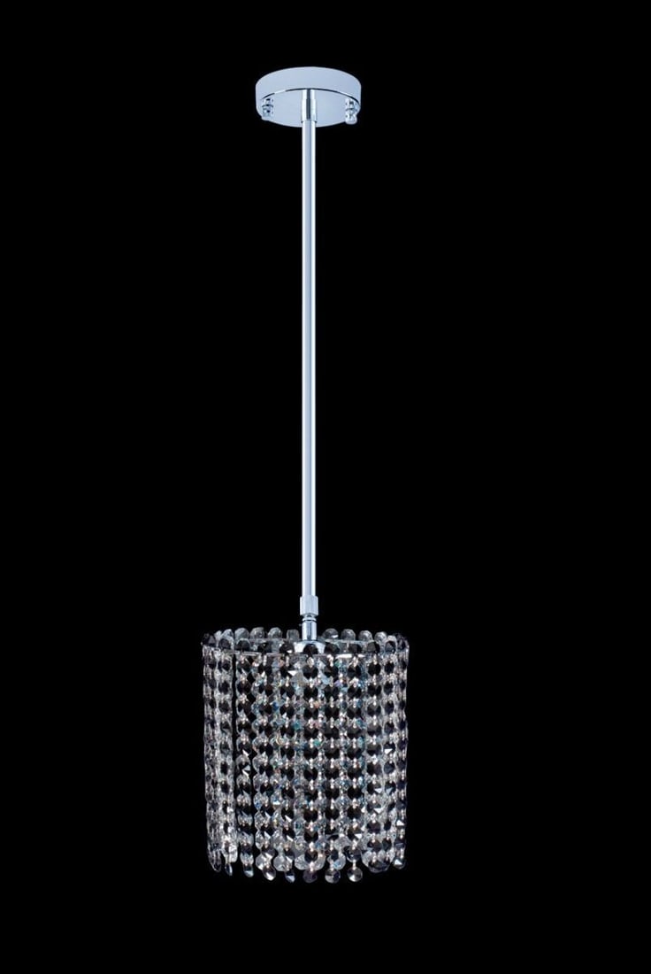 Artistry Oval Pendant Light Black K9 Crystal Chrome 5x7in Kitchen Chandelier: Artistry Oval Pendant Light Black K9 Crystal Chrome 5x7in Kitchen Chandelier This modern oval pendant chandelier features a chrome-plated frame with high quality black K9 crystals. Designed to accommo
