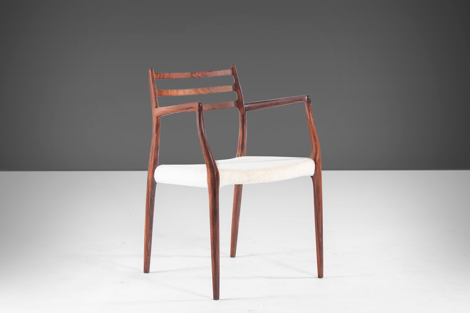 Model 62 Danish Rosewood Arm Chair by Niels Moller Knoll Boucle 1960s (1 of 10)