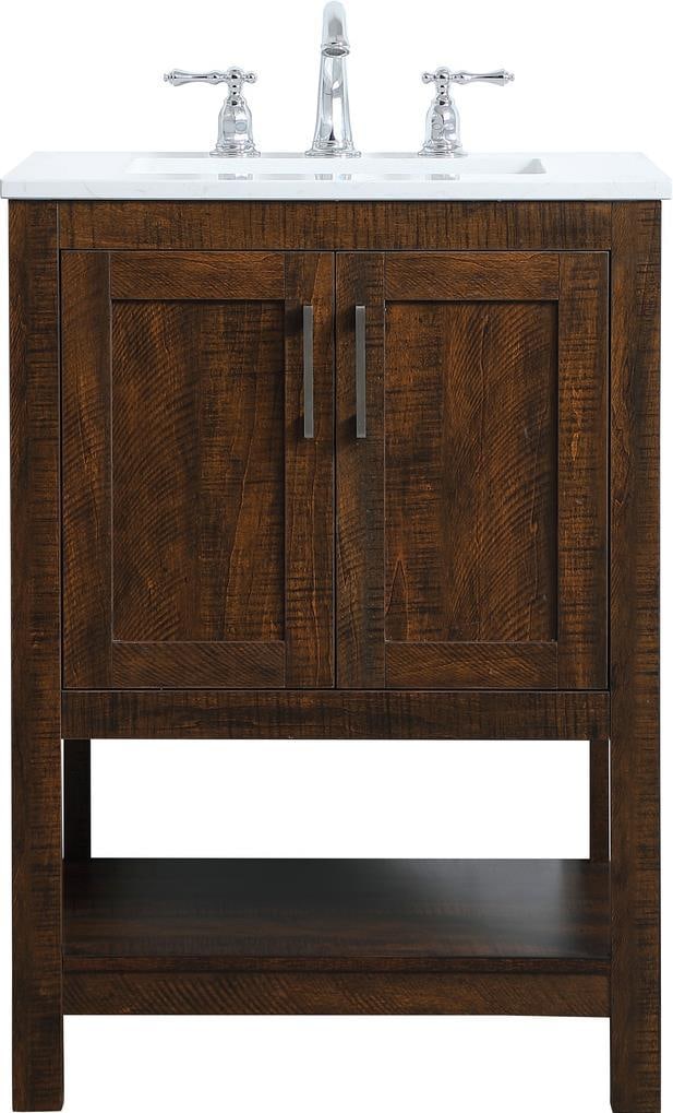 Elegant Lighting 24 Espresso Bathroom Vanity Brushed Nickel Solid Wood: Elegant Lighting 24 Espresso Bathroom Vanity Brushed Nickel Solid Wood Transform your bathroom with this Elegant Lighting 24" Espresso Vanity, showcasing a sleek and modern design. Crafted from solid 