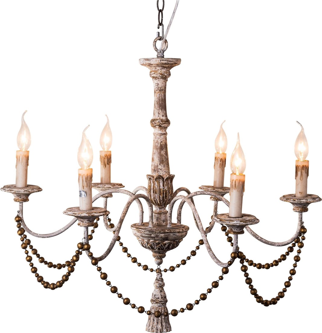 Terracotta Enrica Bowl Chandelier Washed White UL-Listed (1 of 1)