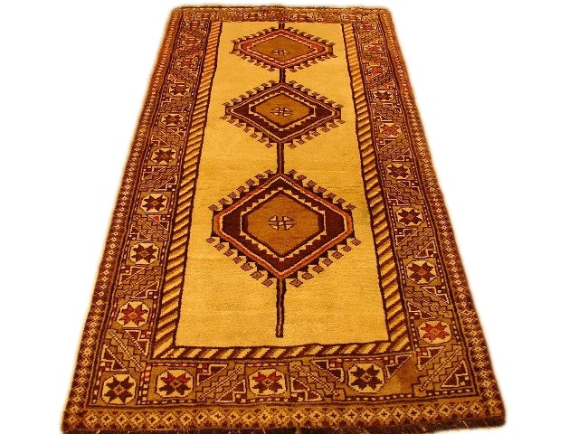 Luxurious 3.2 x 6.7 Ivory Persian Hamadan Rug Handmade Wool: Luxurious 3.2 x 6.7 Ivory Persian Hamadan Rug Handmade Wool Free continental US Shipping Experience the elegance of our Ivory Persian Hamadan Rug, expertly handcrafted by skilled artisans in the ancie