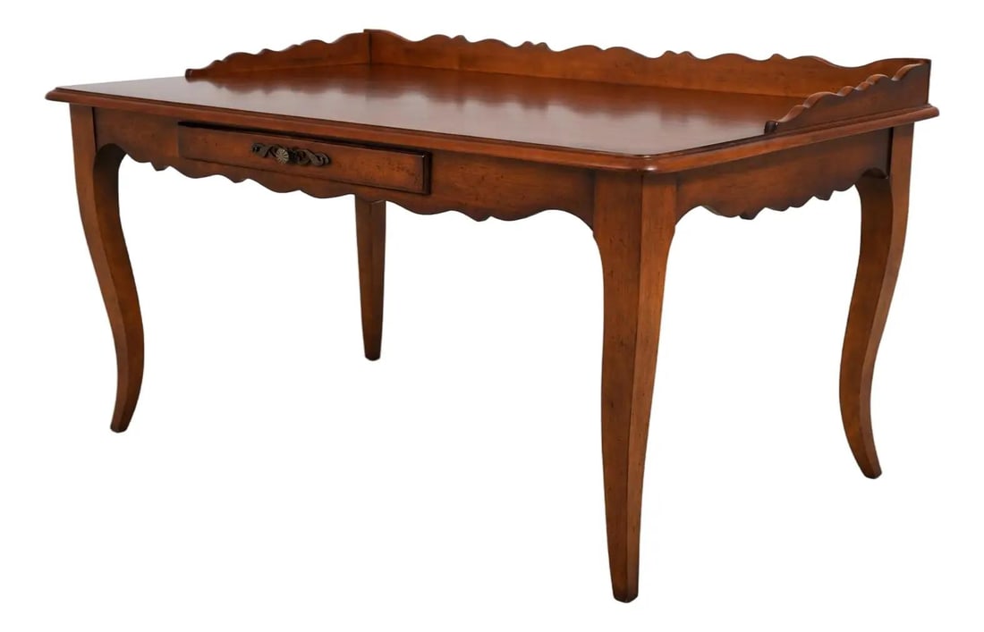 Country French Style Walnut Writing Desk with Drawer by Century (1 of 10)