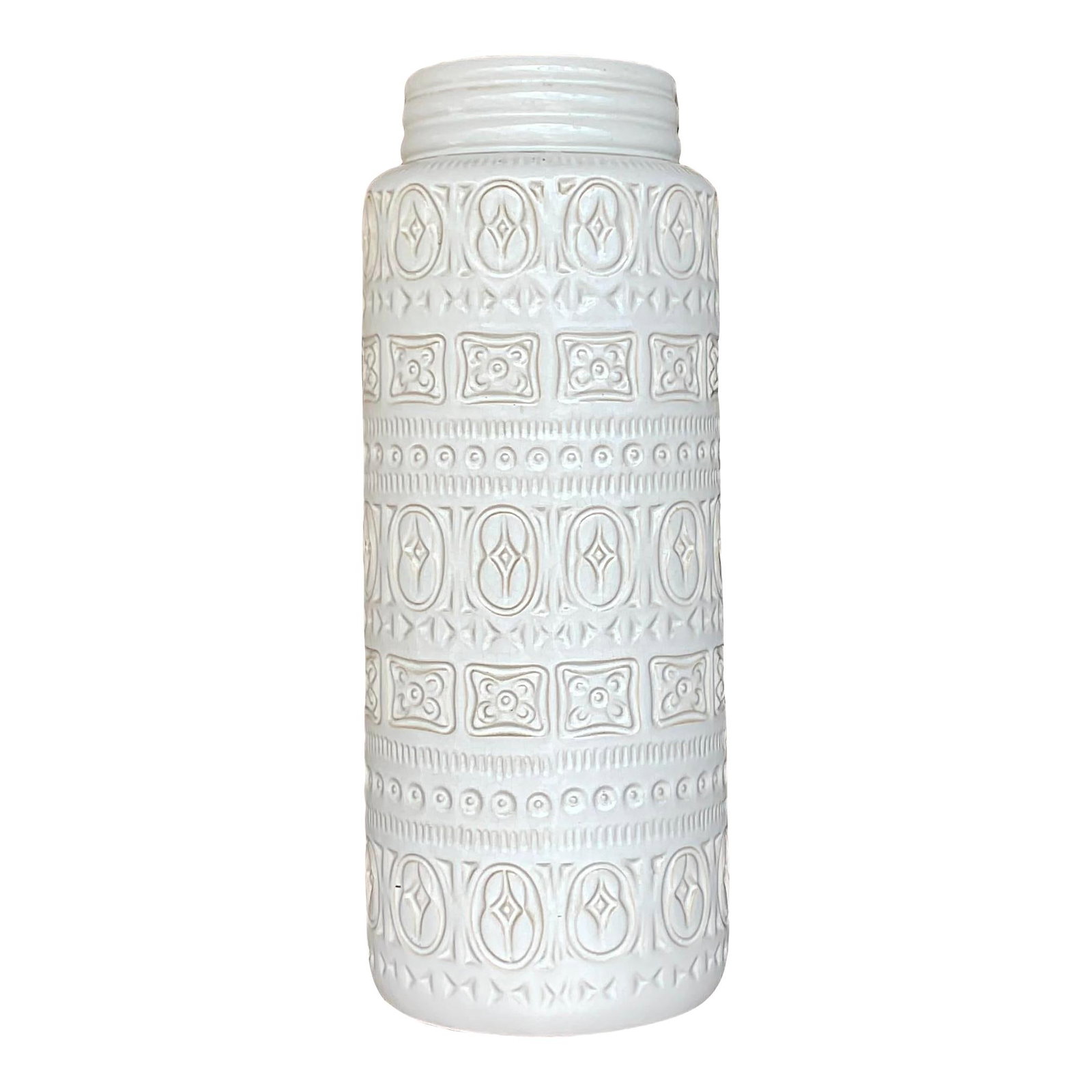 Vintage West German Studio Pottery Vase 16.25 Eggshell Color (1 of 6)