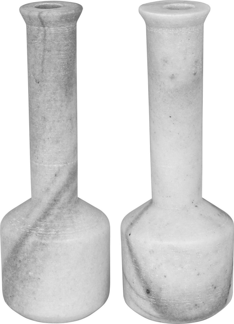Markos Bianco Crown Marble Candle Holders Neo-Classical Revival (1 of 1)
