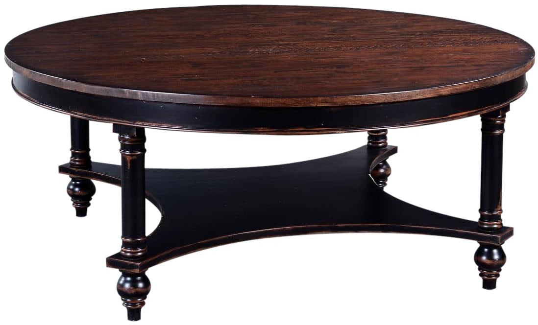 Glenbrook Rustic Coffee Table Solid Wood Antiqued Black Finish (1 of 4)