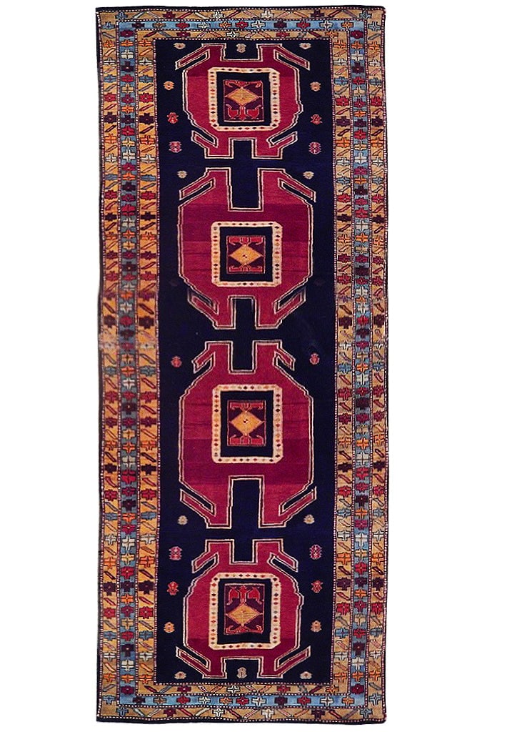 Vibrant Hot Pink Semi-Antique Persian Hamadan Runner 4'9" x 9'8" Handmade Wool Rug (1 of 6)