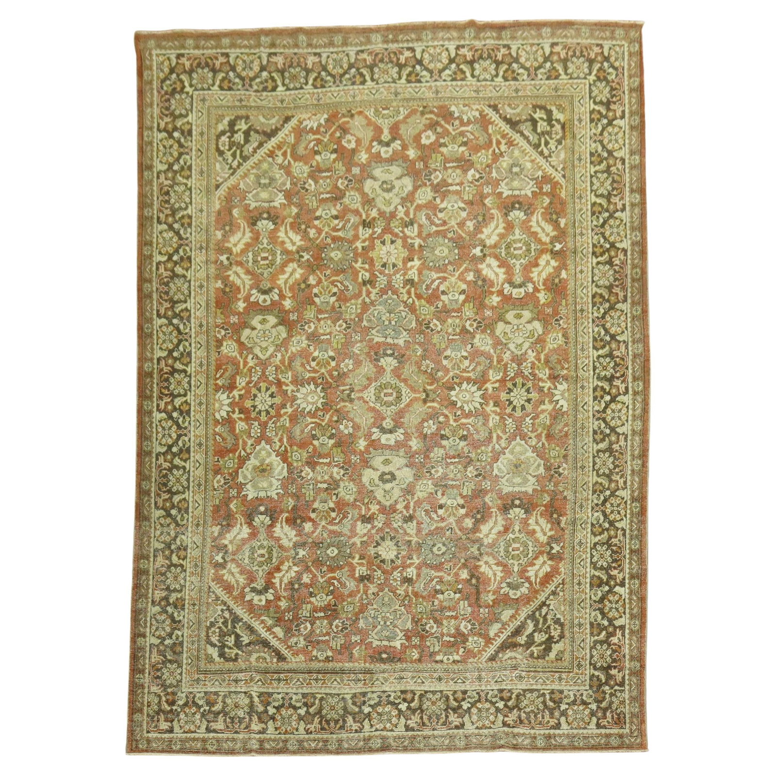 Antique Persian Mahal Hand-Knotted Wool Rug 8'11" x 12'3" (1 of 10)