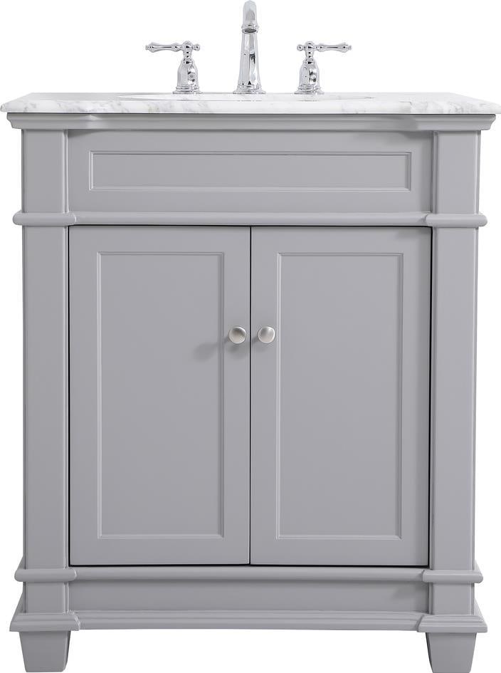 Elegant Lighting 30 Inch Gray Bathroom Vanity in Brushed Steel (1 of 1)