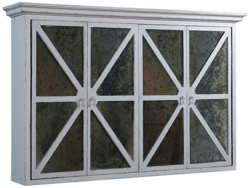 Transitional Anna Over Mantle TV Cabinet with Mirrored Bi-Fold Doors: Transitional Anna Over Mantle TV Cabinet with Mirrored Bi-Fold Doors Introducing the Transitional Anna TV Cabinet, a stylish addition to your living space. Crafted in an antique or vintage style, this