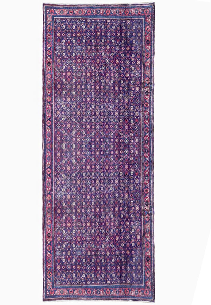 5.3x10.8 Navy Blue Semi-Antique Persian Herati Runner Handmade Wool (1 of 6)