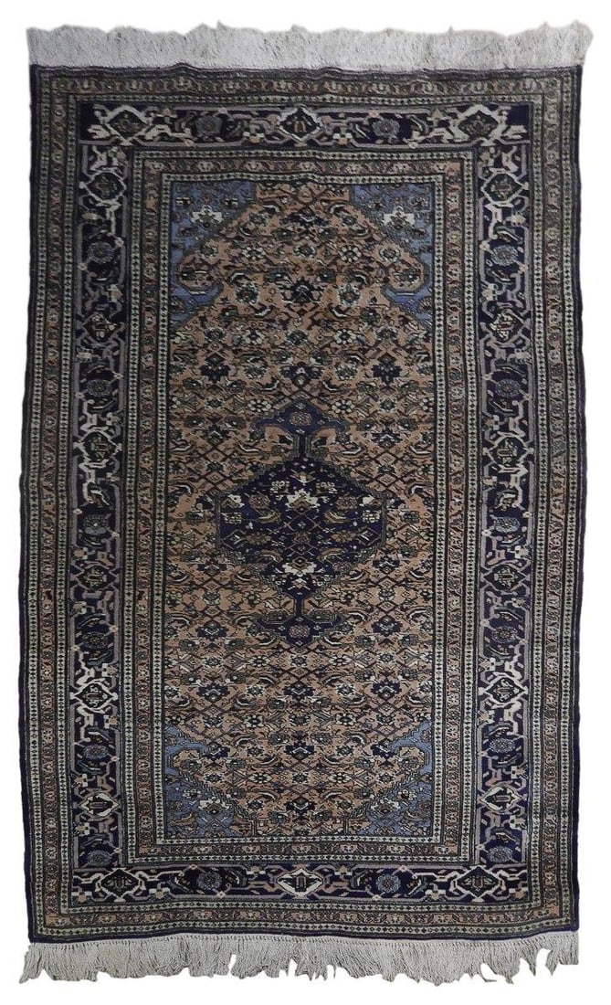 Handcrafted 4.7 x 7.2 Light Orange Persian Ardebil Rug (1 of 6)