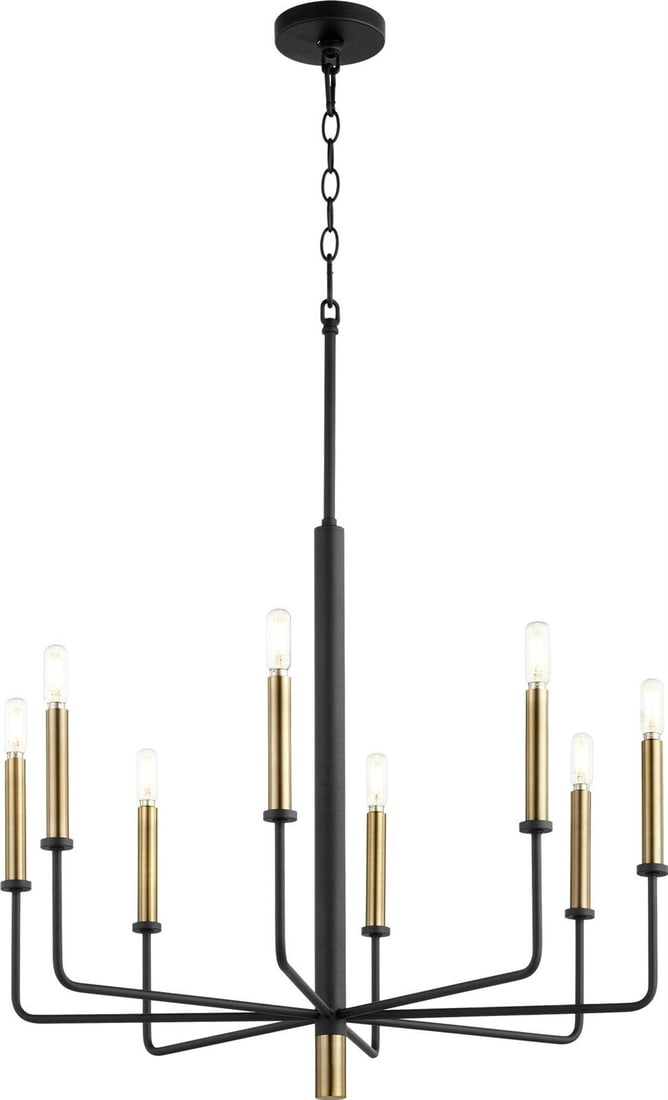 Cyan Apollo Bowl Chandelier Aged Brass Noir Industrial Design (1 of 2)