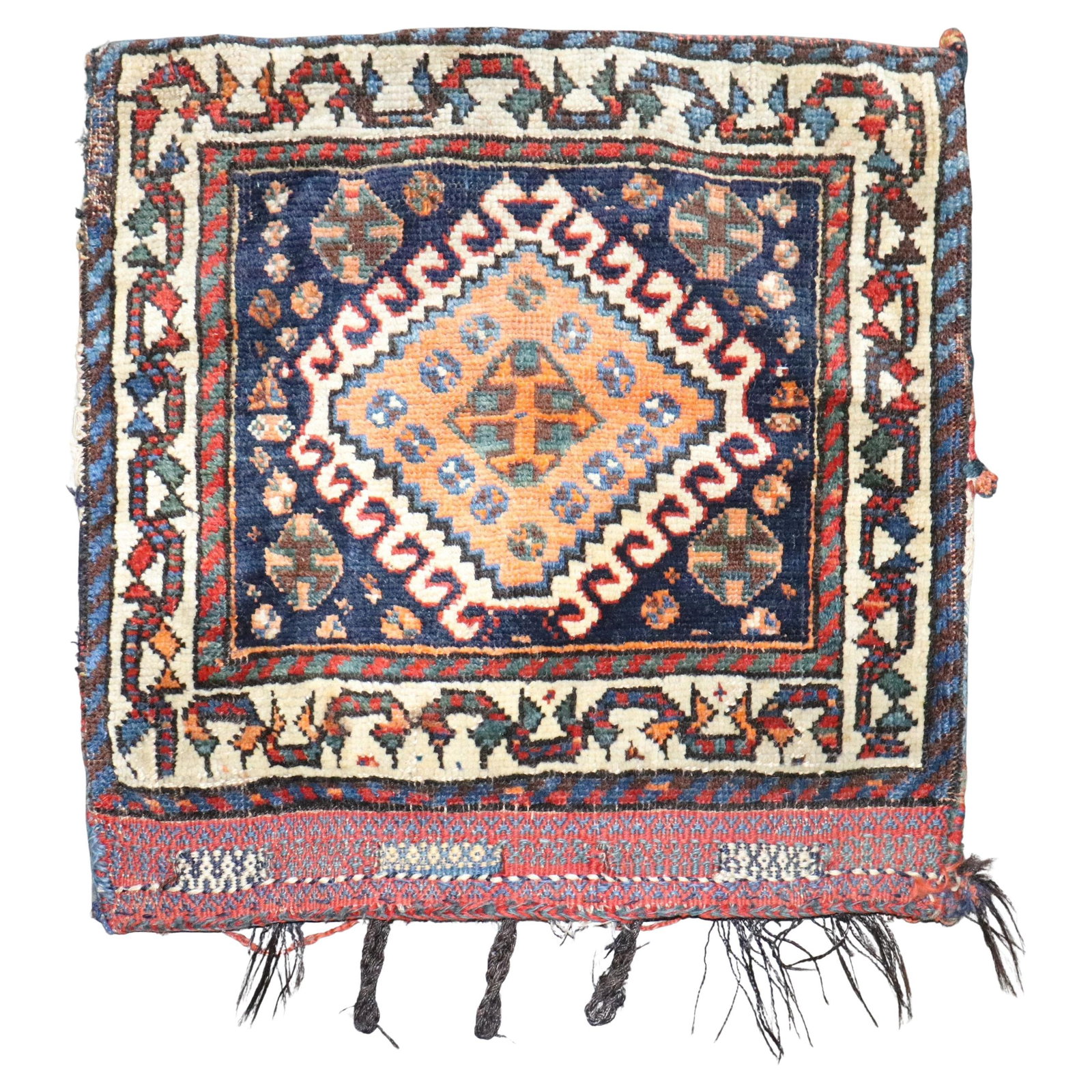 Late 19th Century Shiraz Tribal Wool Bagface Rug Iran 22 x 24 Inch (1 of 6)