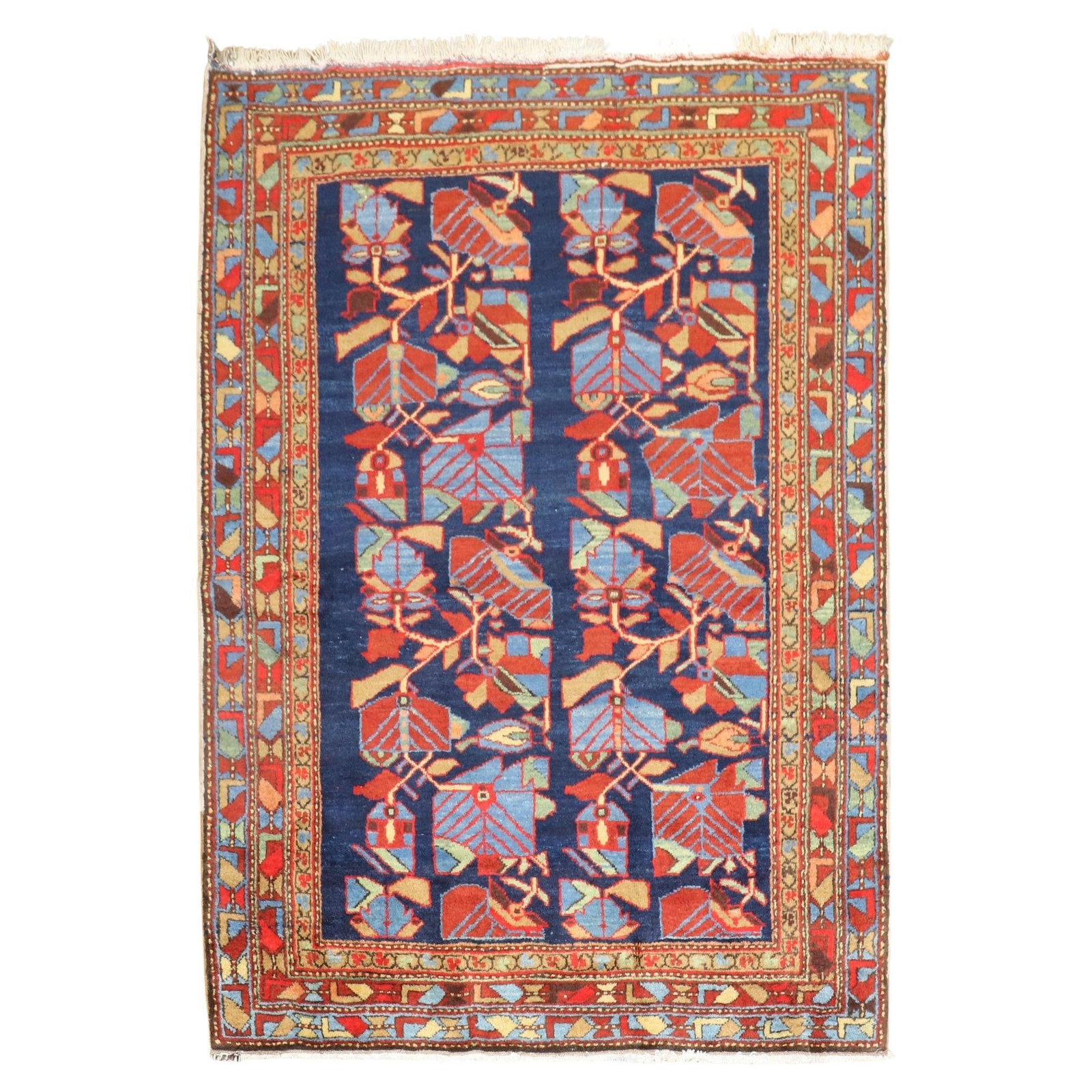 Vibrant Mid-20th Century Sarouk Farahan Persian Rug 4' x 5'6" (1 of 10)