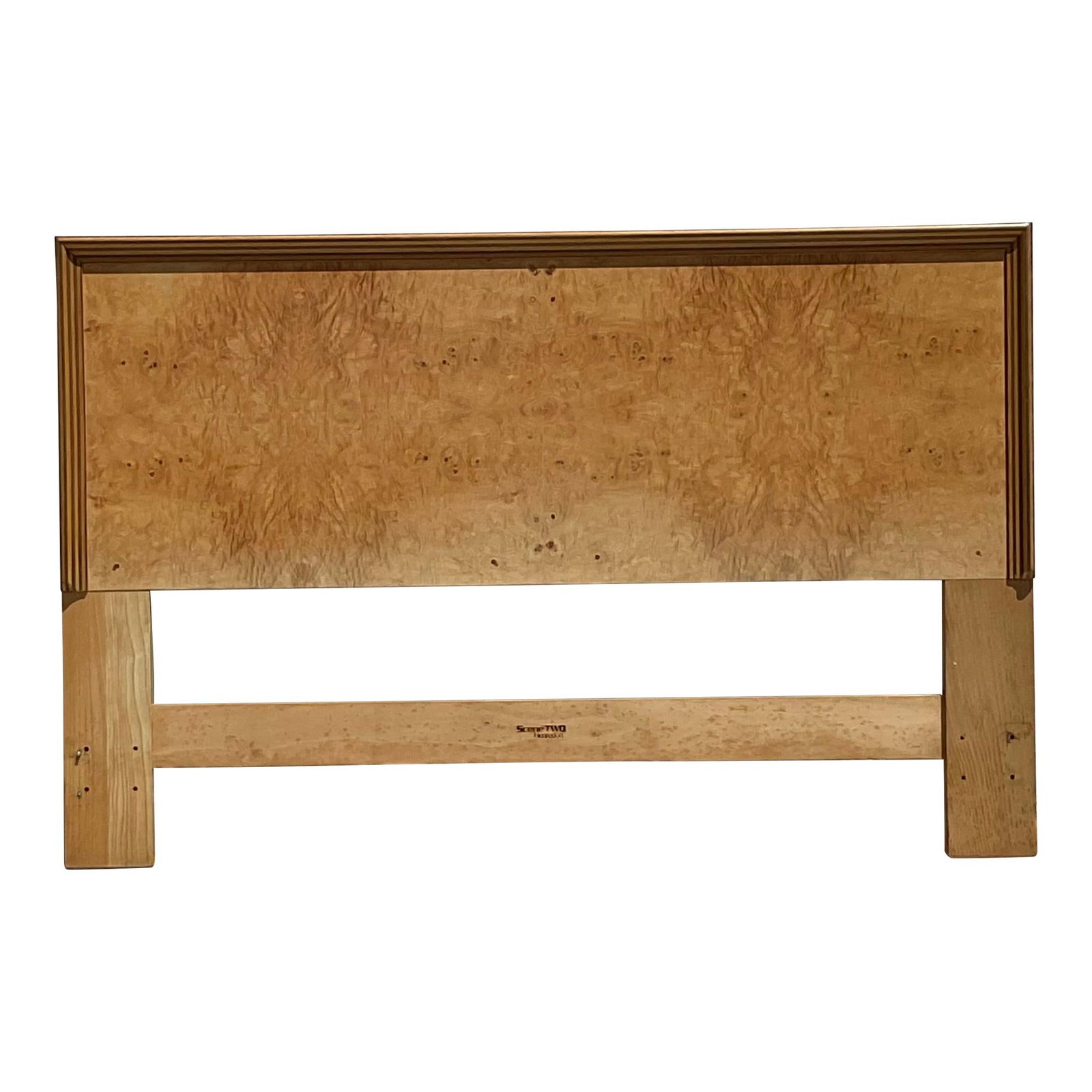 Vintage Boho Henredon Scene Two Burl Wood Queen Headboard (1 of 7)
