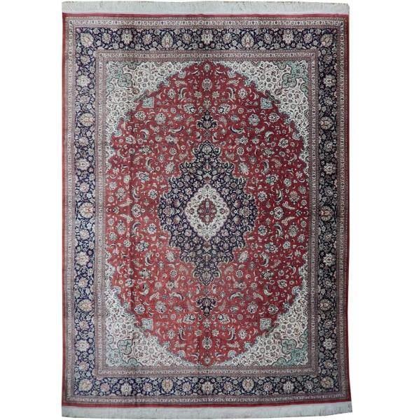 Authentic Persian Qum Silk Rug 9.9 x 13 Feet High-End Luxury: Authentic Persian Qum Silk Rug 9.9 x 13 Feet High-End Luxury Free continental US Shipping Discover the exquisite craftsmanship of this 9.9 x 13 Authentic Persian Qum High End Silk Rug. This luxurious 