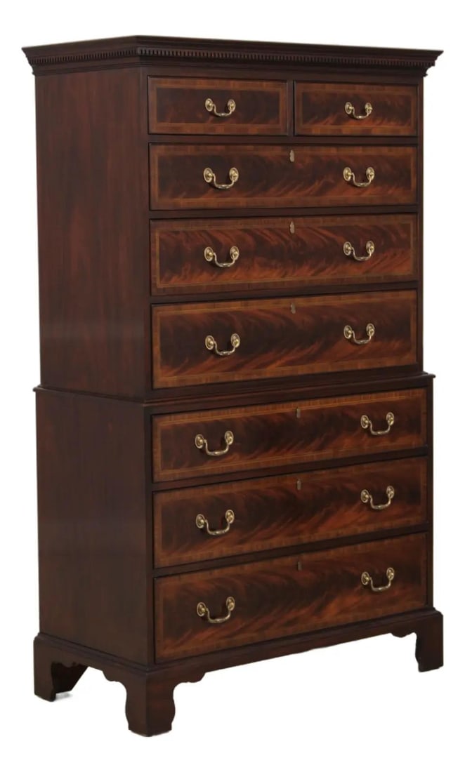 Inlaid Mahogany Legacy Collection Chest with Brass Hardware and Crown Molding (1 of 10)