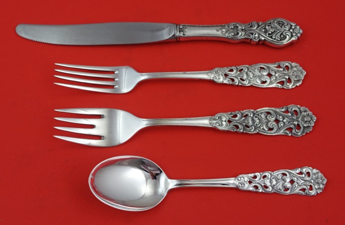 Th. Marthinsen Valdres .830 Silver 4-Piece Flatware Set (1 of 3)