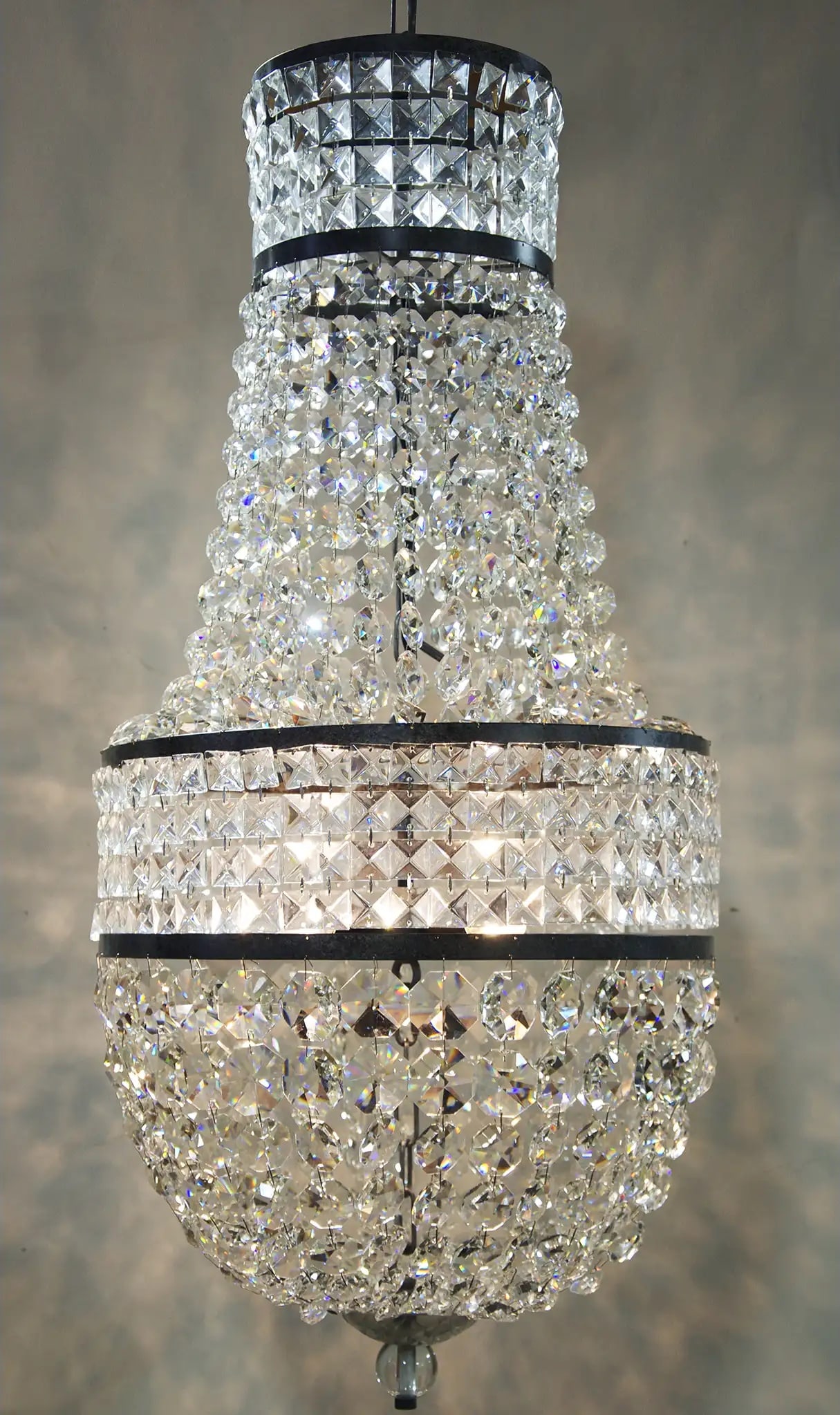 Noir Anna Chandelier Industrial Style Black Steel 42.5H (1 of 1)
