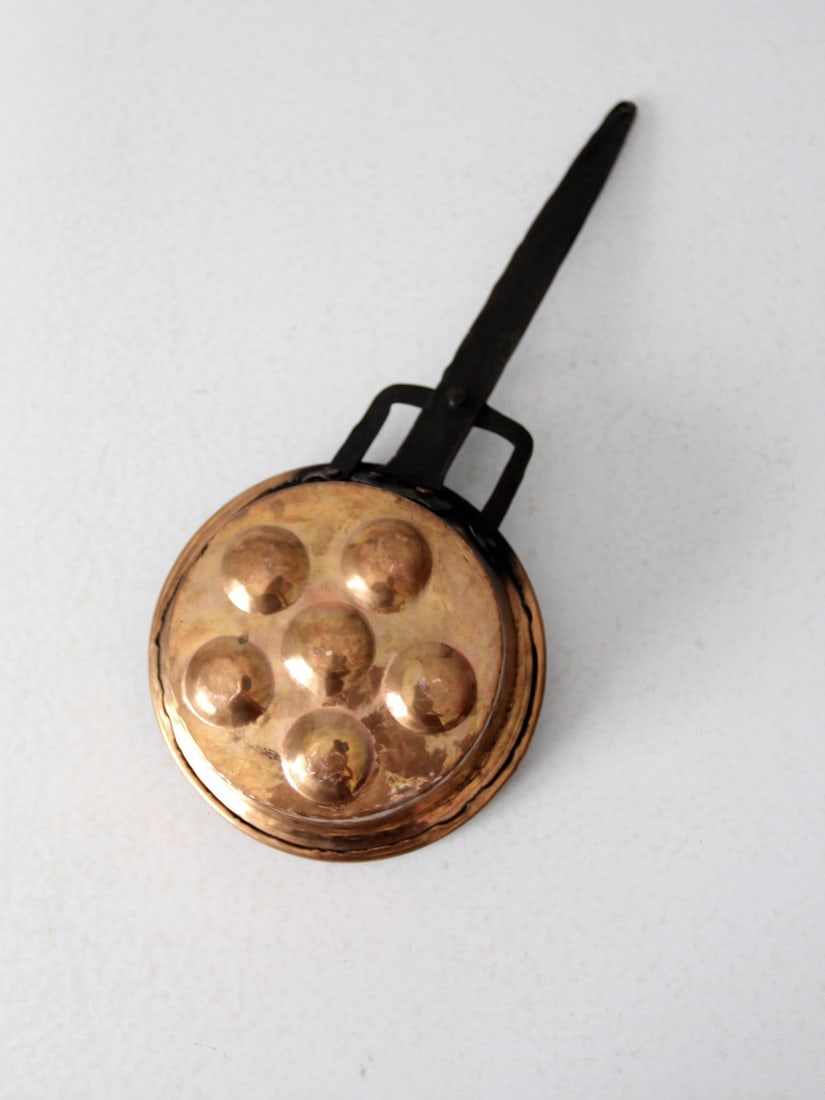 Late 19th Century Copper Escargot Pan with Forged Iron Handle (1 of 9)