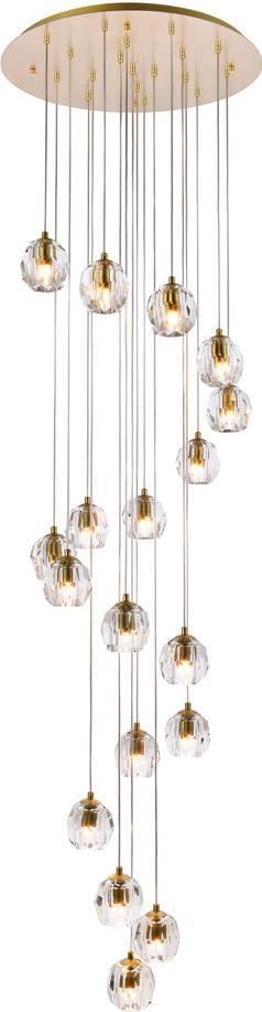 Elegant Lighting Eren Gold Crystal Pendant Lamp 18-Light UL-Listed: Elegant Lighting Eren Gold Crystal Pendant Lamp 18-Light UL-Listed Illuminate your space with the Eren Gold & Crystal 18-Light Fixture, a stunning pendant lamp that combines elegance with functionalit