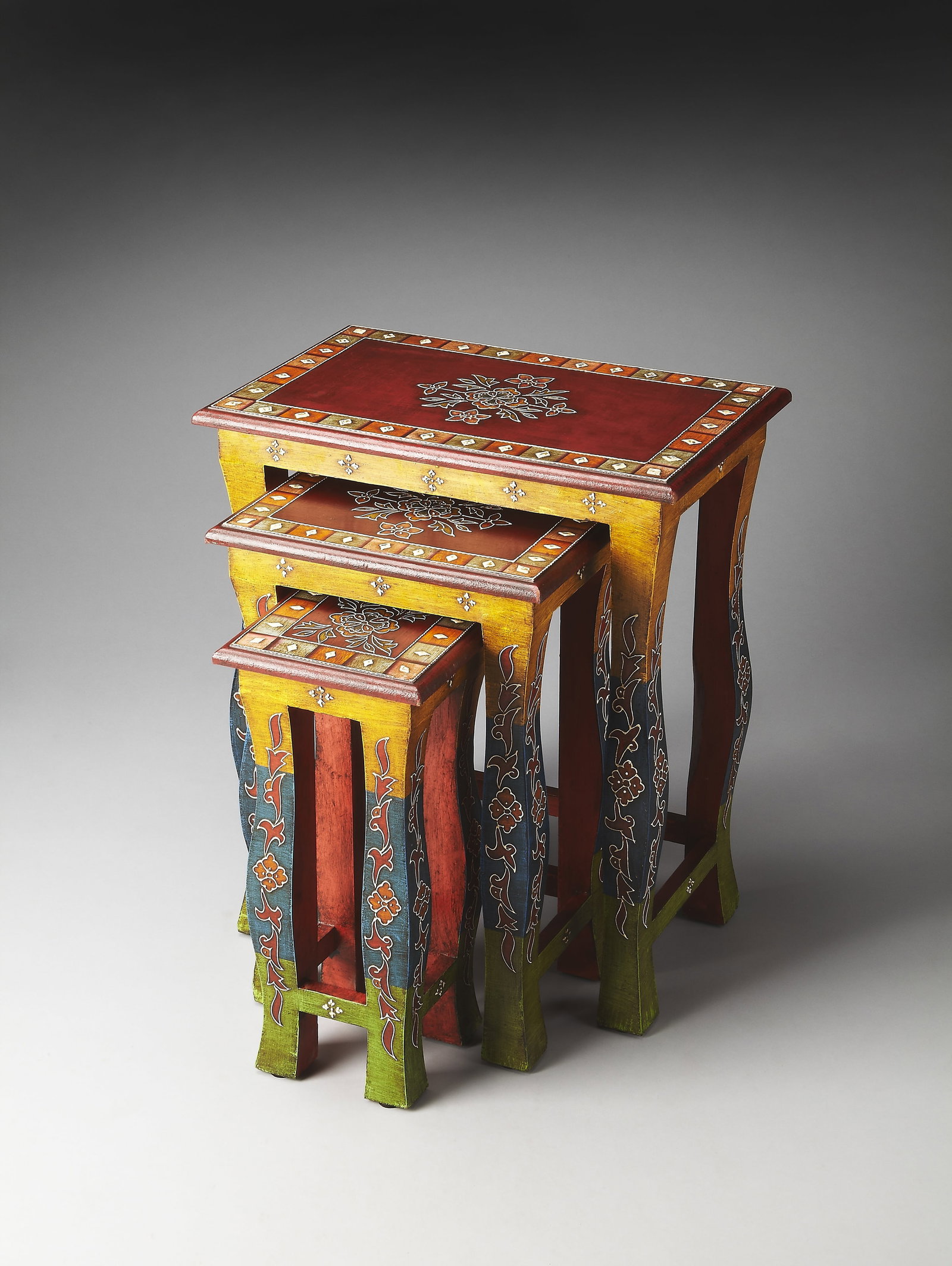 Sasha Multicolored Hand-Painted Nesting Side Tables by Butler (1 of 3)