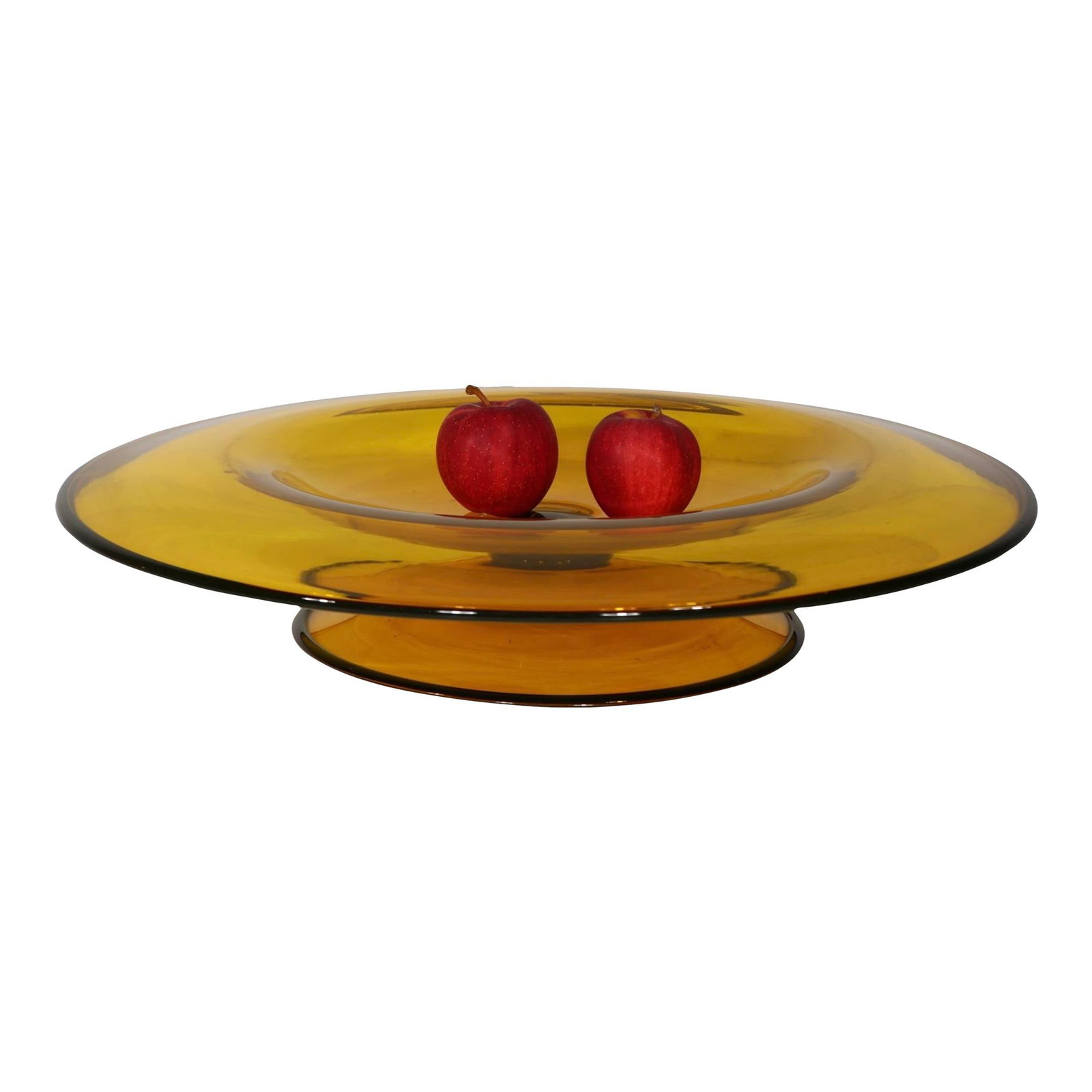 Marcel Goupy French Art Glass Footed Compote Bowl Amber 22.75" (1 of 10)