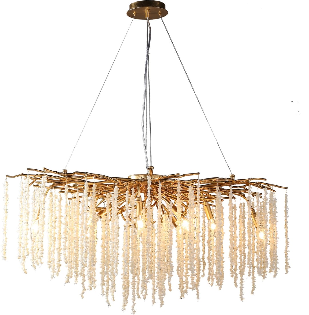 Terracotta Alpine Villages Adjustable Spring Creek Chandelier 9 Bulb E12 (1 of 1)
