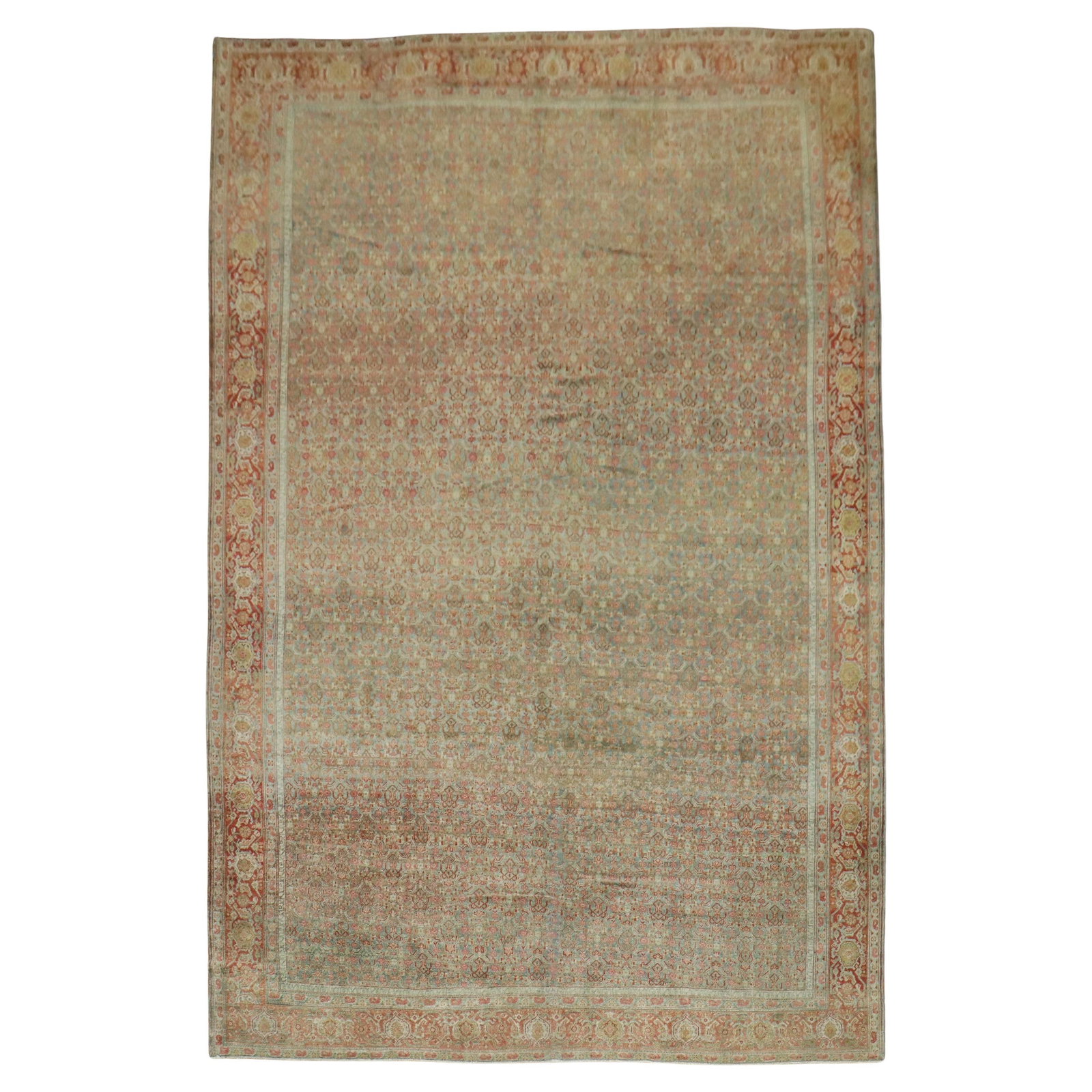 Zabihi Collection Antique Persian Senneh Rug 8'3 x 13'3 Hand-Woven Wool: Zabihi Collection Antique Persian Senneh Rug 8'3 x 13'3 Hand-Woven Wool Experience the elegance of the Zabihi Collection Antique Persian Senneh Rug, a remarkable piece from the early 20th century. Thi