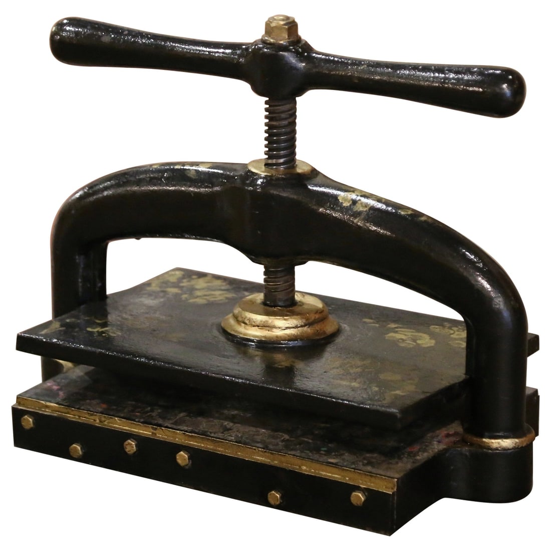 Antique 19th Century French Gilt Iron Book Binding Press circa 1860 (1 of 9)
