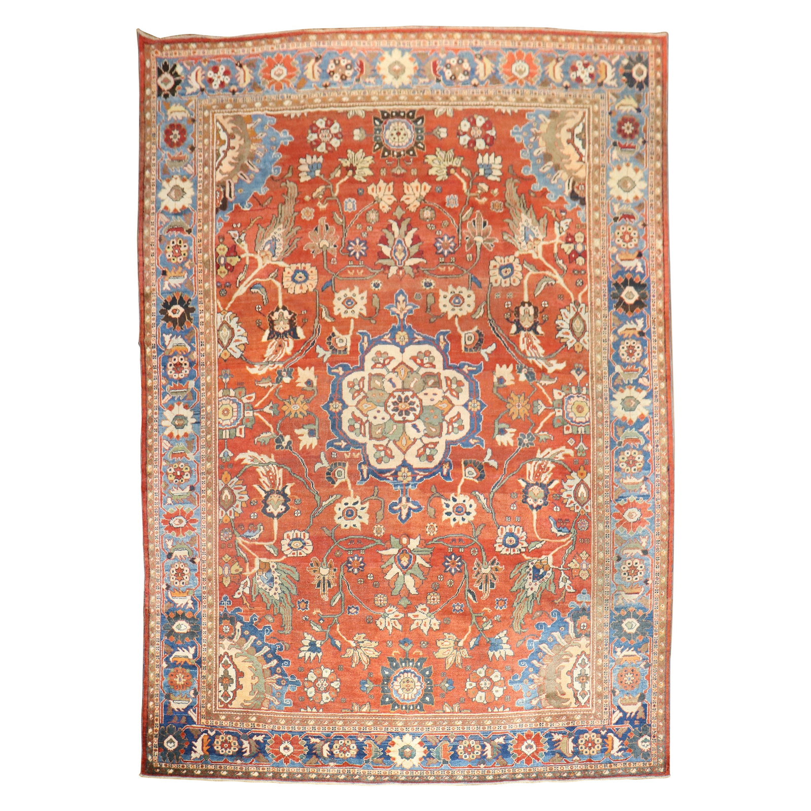 Antique Persian Mahal Sultanabad Hand-Knotted Wool Rug 9'9 x 13' Iran 1910: Antique Persian Mahal Sultanabad Hand-Knotted Wool Rug 9'9 x 13' Iran 1910 Discover the elegance of this Antique Persian Mahal Sultanabad Rug, a stunning addition to any home decor. This room-size squ