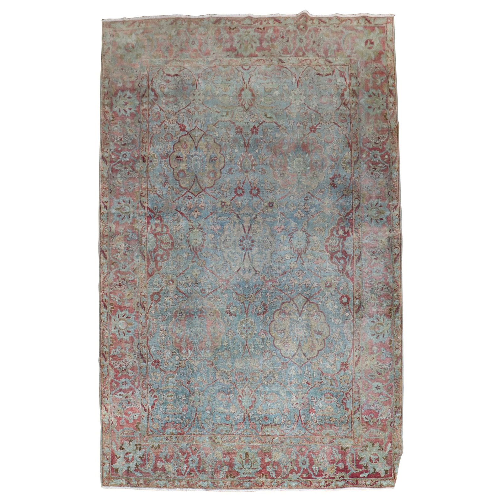Zabihi Collection 19th Century Hand-Knotted Persian Yazd Carpet: Zabihi Collection 19th Century Hand-Knotted Persian Yazd Carpet Experience the elegance of the Zabihi Collection with this Antique Persian Yazd Carpet, a stunning piece that showcases the artistry of 