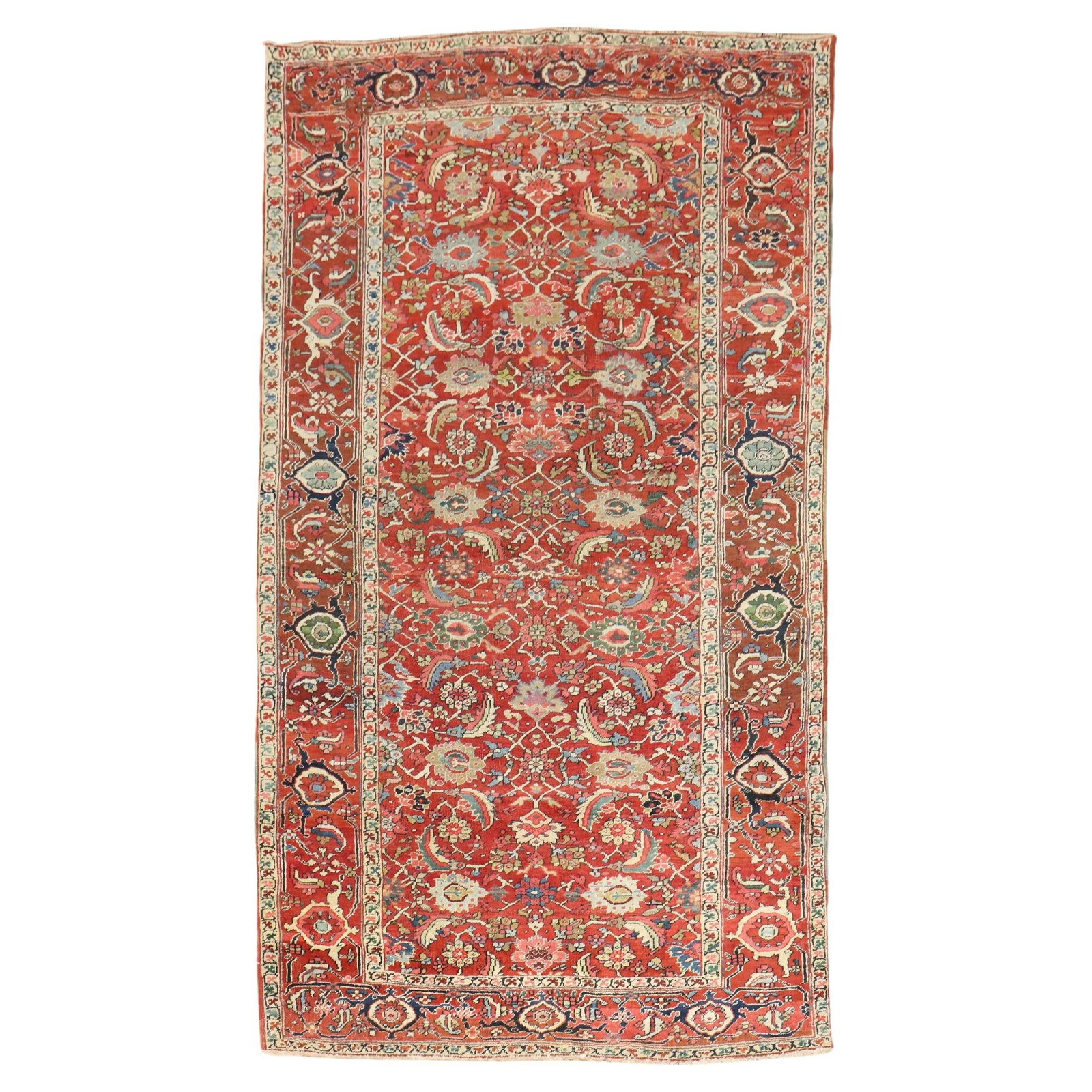 Antique Persian Serapi Rug Red Wool Hand-Woven 56 x 102 in (1 of 12)