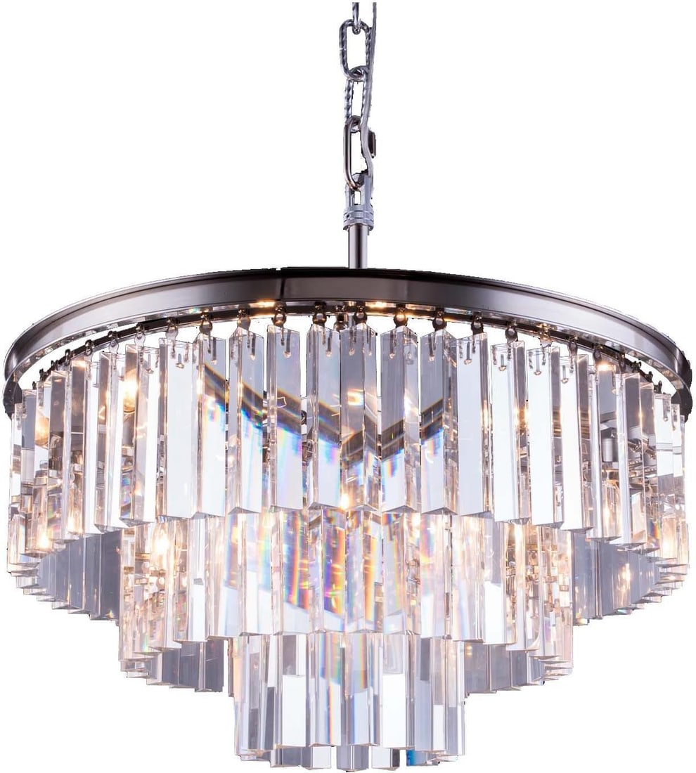 Elegant Sydney Pendant Lamp Polished Nickel Royal-Cut Crystal UL-Listed: Elegant Sydney Pendant Lamp Polished Nickel Royal-Cut Crystal UL-Listed Illuminate your space with the Elegant Sydney Pendant Lamp, a stunning blend of modern design and luxurious materials. This exqu