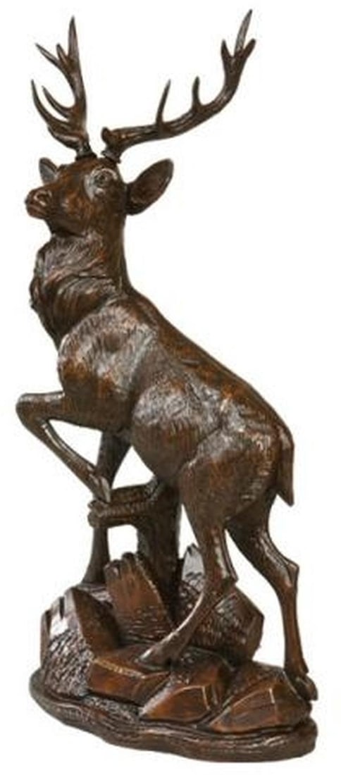 Hand-Cast English Deer Resin Sculpture Lodge Style 21H 10W 5D: Hand-Cast English Deer Resin Sculpture Lodge Style 21H 10W 5D This item is made at time of order. Please allow 42 to 70 days for production. This exquisite sculpture captures the majestic beauty of an