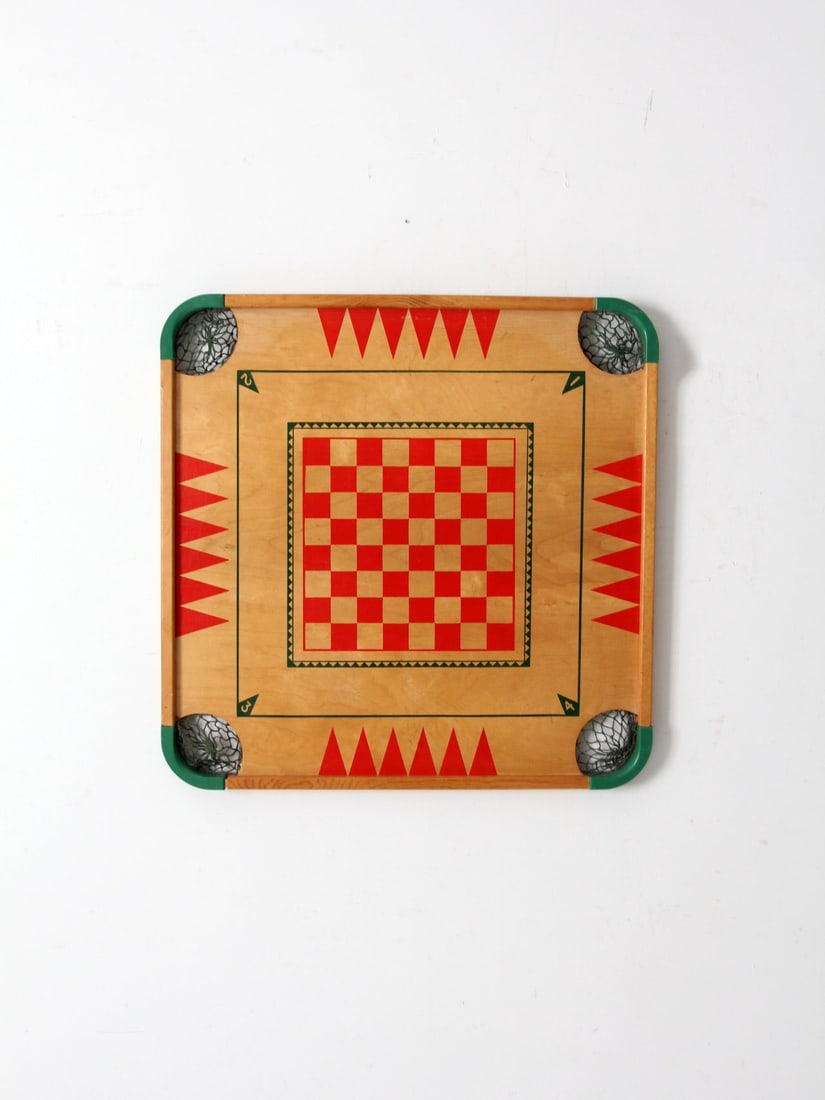 Vintage Merdel Double-Sided Carrom Game Board Mid-Century Style (1 of 13)