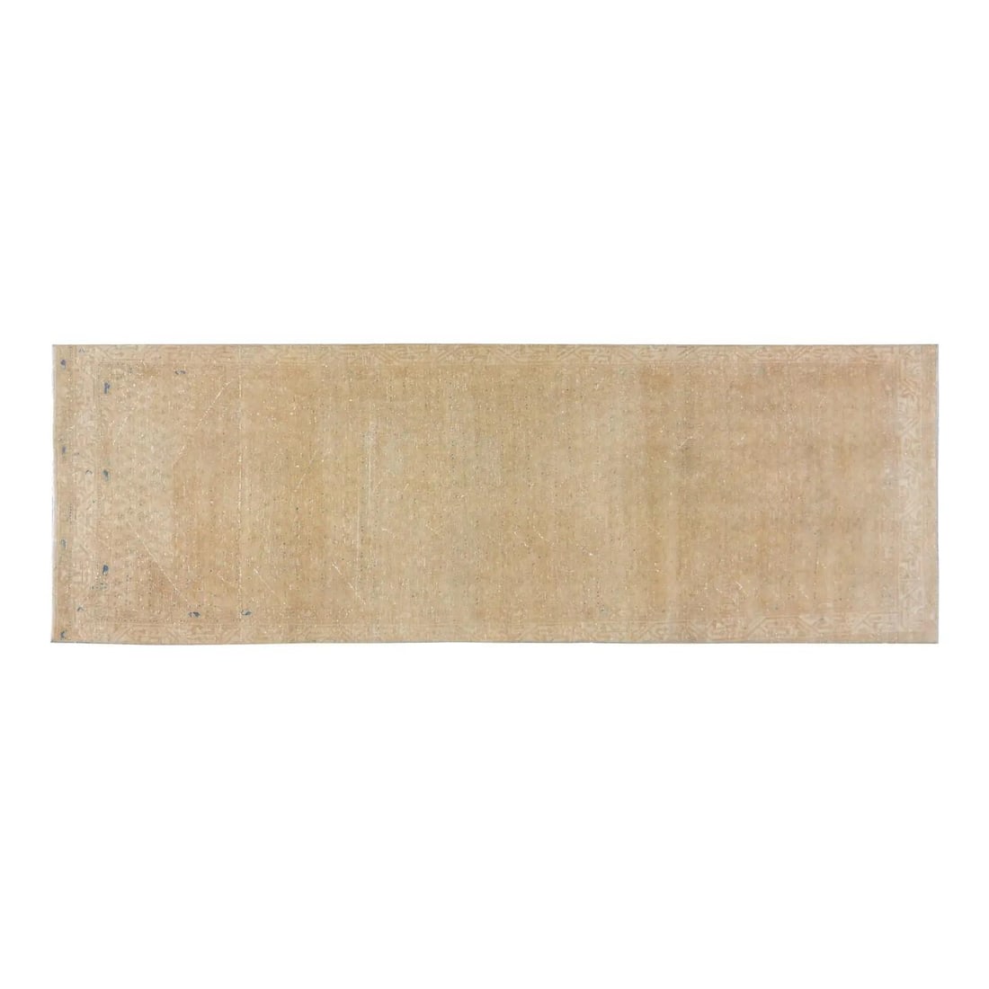 Turkish Wool Runner Rug Hand Knotted 3'2 x 9'6 Vintage Style: Turkish Wool Runner Rug Hand Knotted 3'2 x 9'6 Vintage Style This vintage Turkish hand-knotted wool rug is crafted using traditional techniques, blending timeless craftsmanship with a modern design se