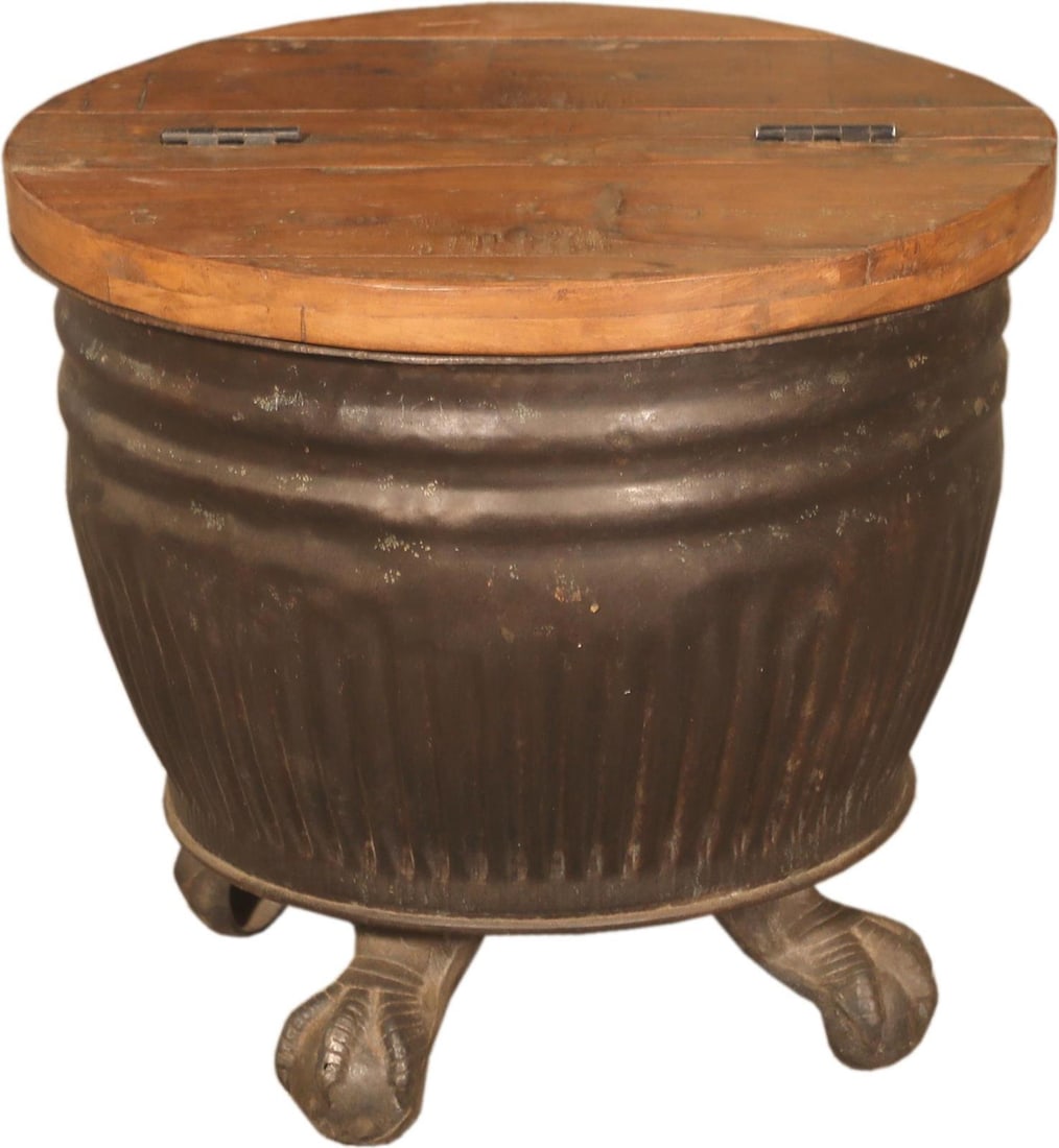 Rustic Style Coffee Table of Iron and Reclaimed Teak (1 of 2)
