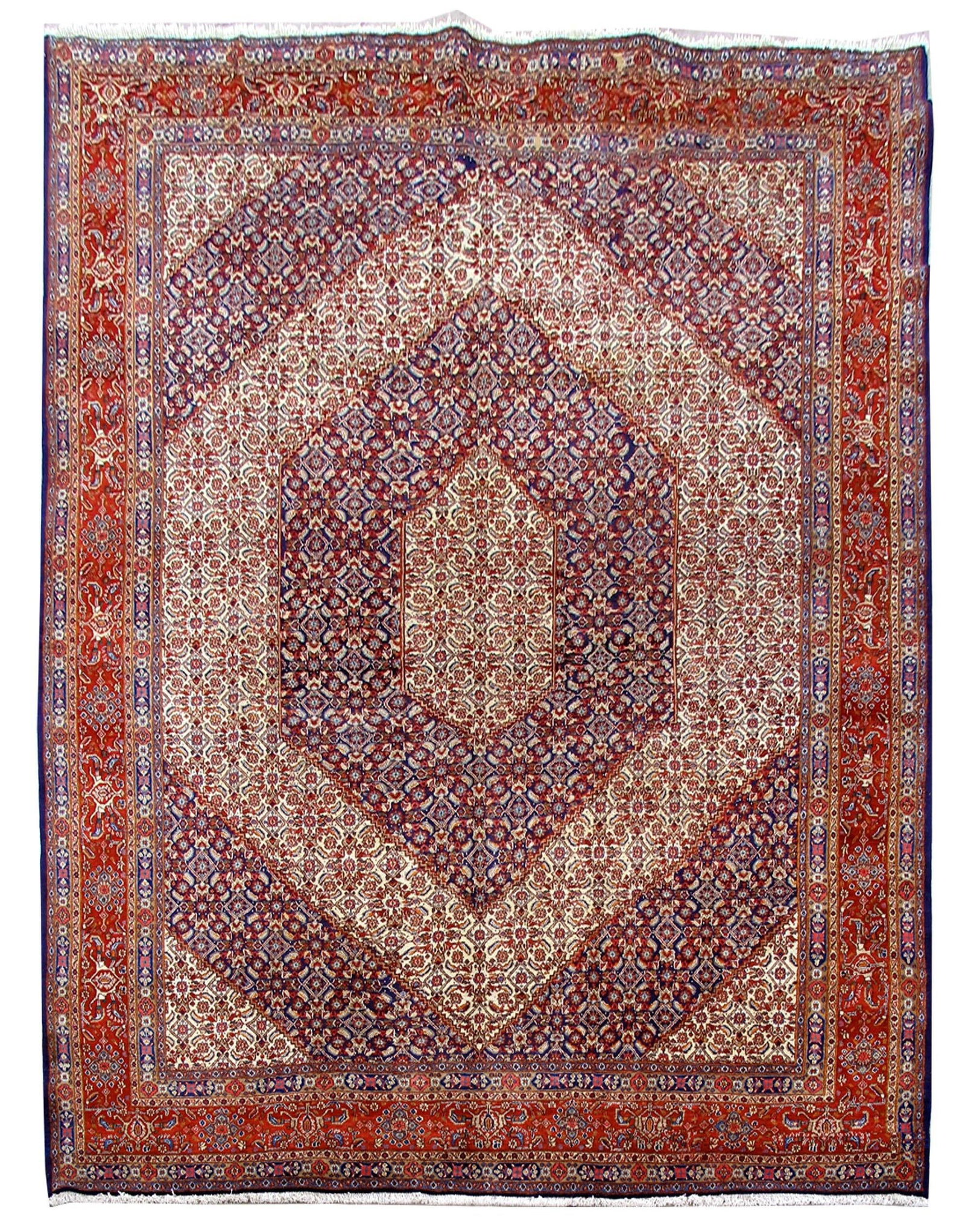 Ivory Persian Bijar Rug 9'9 x 12'11 Handcrafted Traditional Design: Ivory Persian Bijar Rug 9'9 x 12'11 Handcrafted Traditional Design Free continental US Shipping Enhance your space with this exquisite 9' 9" x 12' 11" Ivory Persian Bijar Rug, handcrafted by skilled P