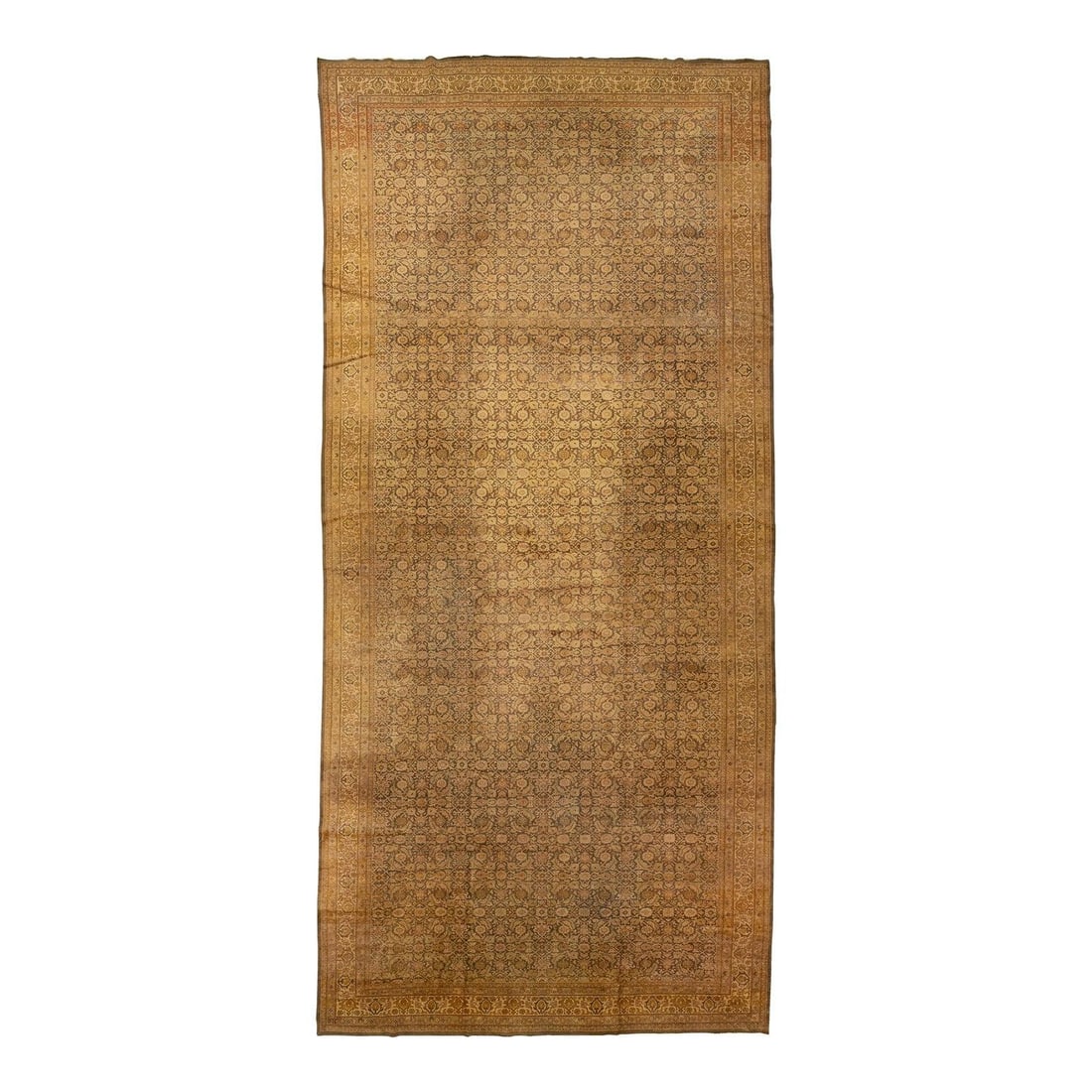 1900s Antique Agra Wool Rug 9' x 19'4' Allover Floral Design (1 of 10)