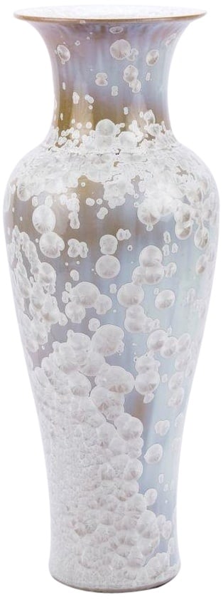Handmade Fishtail Vase in Ceramic Crystal Shell 39.5H: Handmade Fishtail Vase in Ceramic Crystal Shell 39.5H This unique fishtail vase combines the elegance of crystal with the natural beauty of shell, creating a stunning centerpiece for any space. Measur