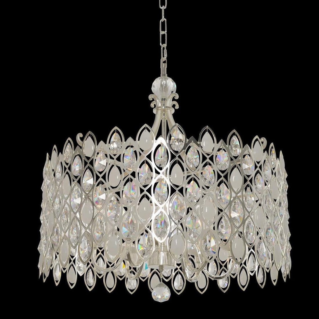 Allegri Prive Pendant Light Silver Crystal Hollywood Regency 26 Inch: Allegri Prive Pendant Light Silver Crystal Hollywood Regency 26 Inch Illuminate your space with the Allegri's Prive Pendant, a stunning lighting fixture that combines elegance and modern design. This 