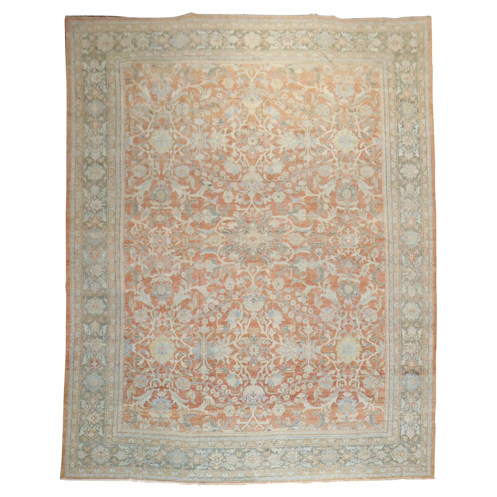 Zabihi Collection 1920 Antique Persian Mahal Rug Sultanabad Wool 10'6 x 14': Zabihi Collection 1920 Antique Persian Mahal Rug Sultanabad Wool 10'6 x 14' Discover the beauty of this Antique Persian Mahal Rug from the Zabihi Collection, a stunning addition to any room. This exqu