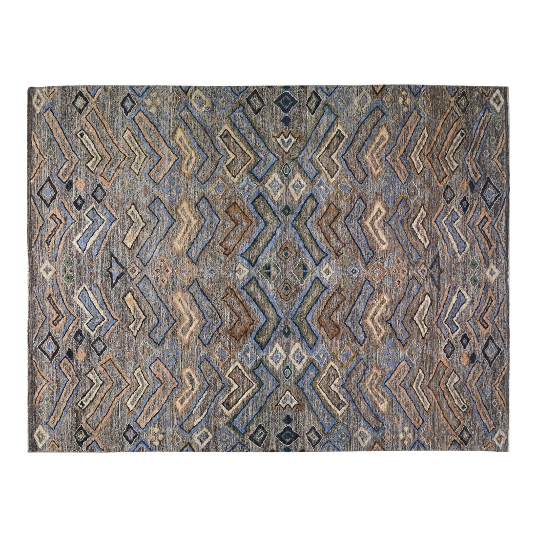 8'10 x 12' Wool Rug Hand Knotted Moroccan Sheba Design (1 of 5)