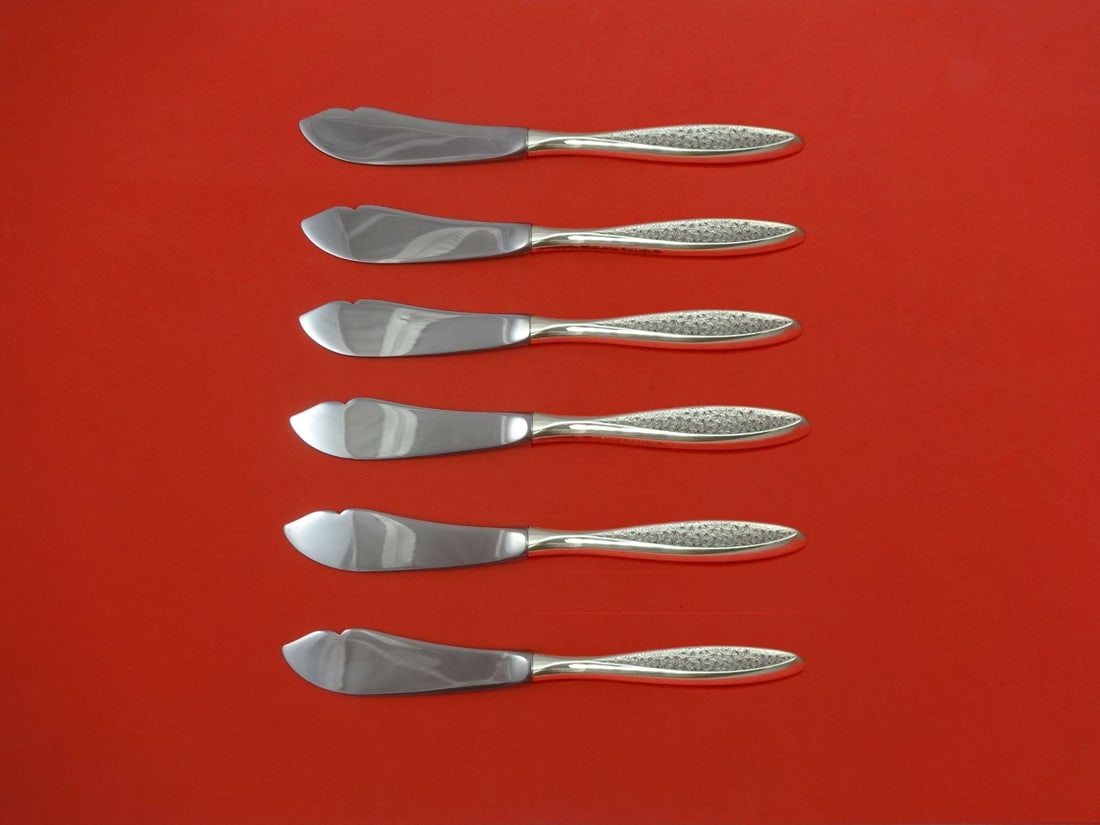 International Sterling Silver Snowflake 6pc Trout Knife Set Custom Made: International Sterling Silver Snowflake 6pc Trout Knife Set Custom Made Introducing the exquisite Snowflake Flatware Knife Set by International Sterling. This custom-made 6-piece set features a stunni