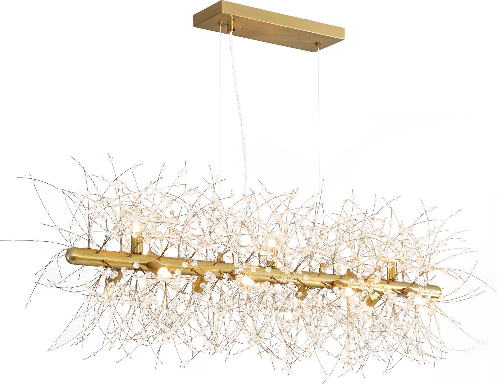 Terracotta Night Sky Chandelier Contemporary Brass Crystal 15H x 38W (1 of 2)