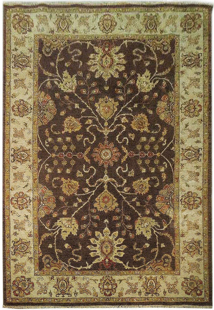 6' x 9' Chocolate Brown Hand-Knotted Chobi Rug from India: 6' x 9' Chocolate Brown Hand-Knotted Chobi Rug from India Free continental US Shipping Introduce a touch of timeless elegance to your home with this 6' x 9' Chocolate Brown Vegetable Dyed Chobi Rug. H